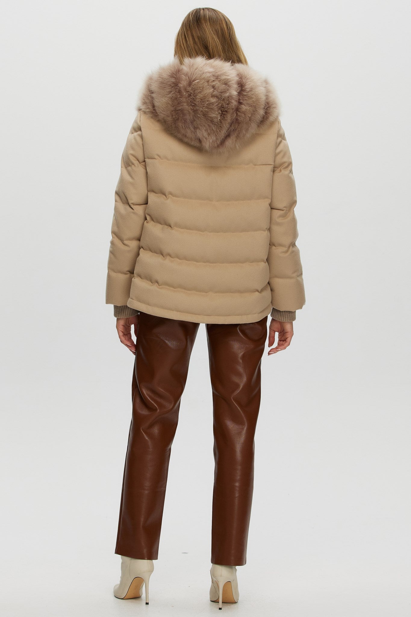 Quilted Down Parka Crafted From Select Cashmere Goat with Loro Piana Cashmere Sleeves and Back