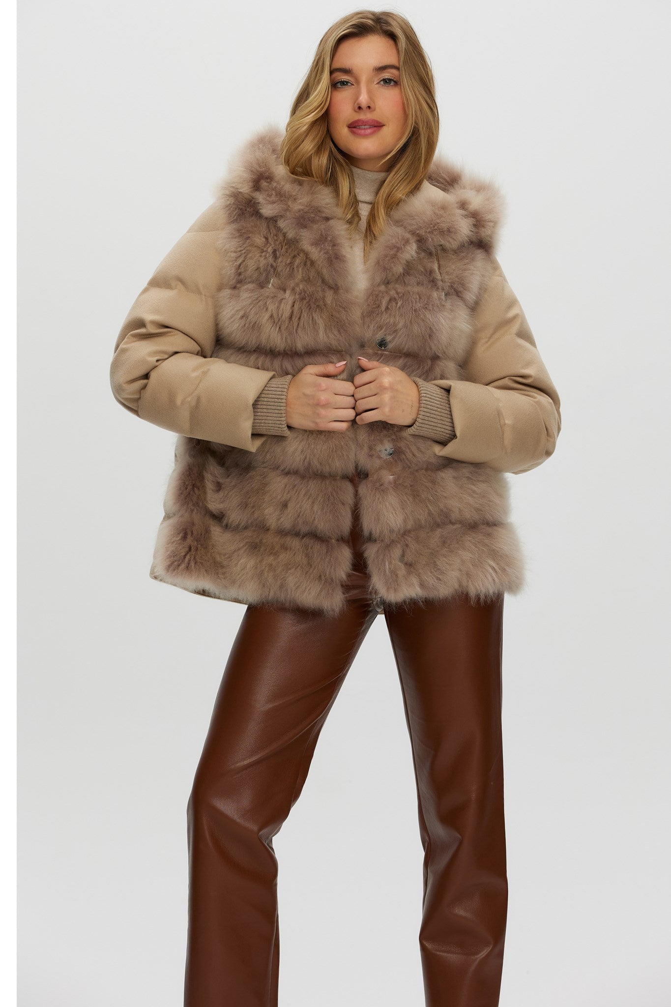 Quilted Down Parka Crafted From Select Cashmere Goat with Loro Piana Cashmere Sleeves and Back