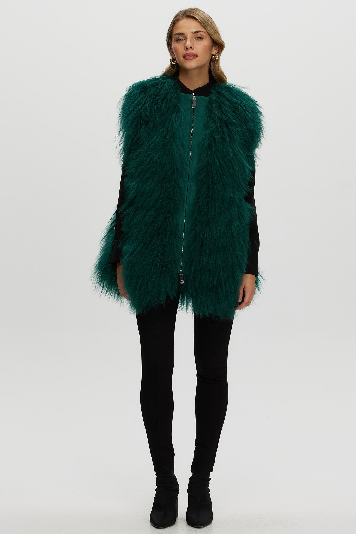 Select Mongolian Goat Zip Vest