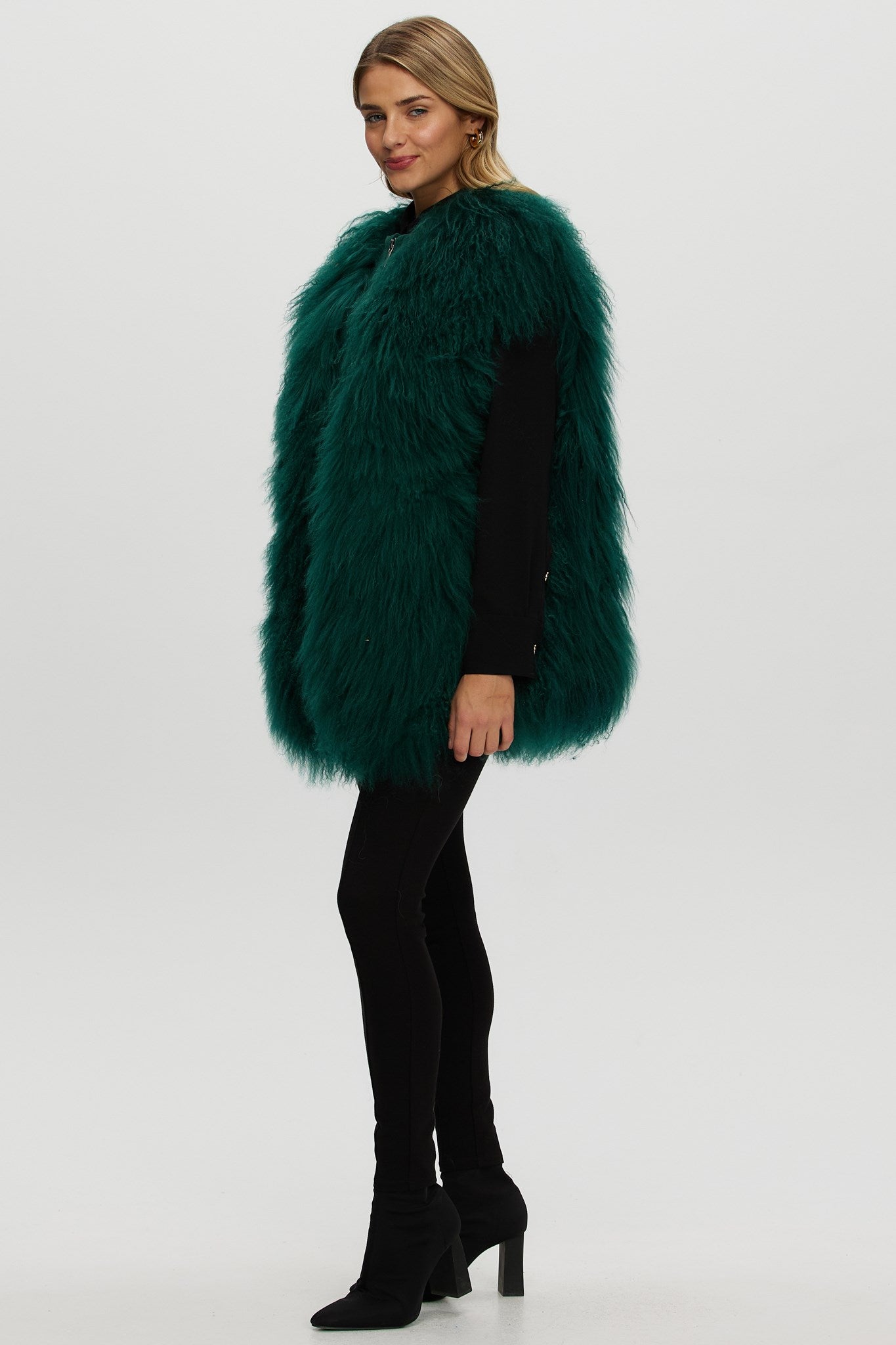 Select Mongolian Goat Zip Vest