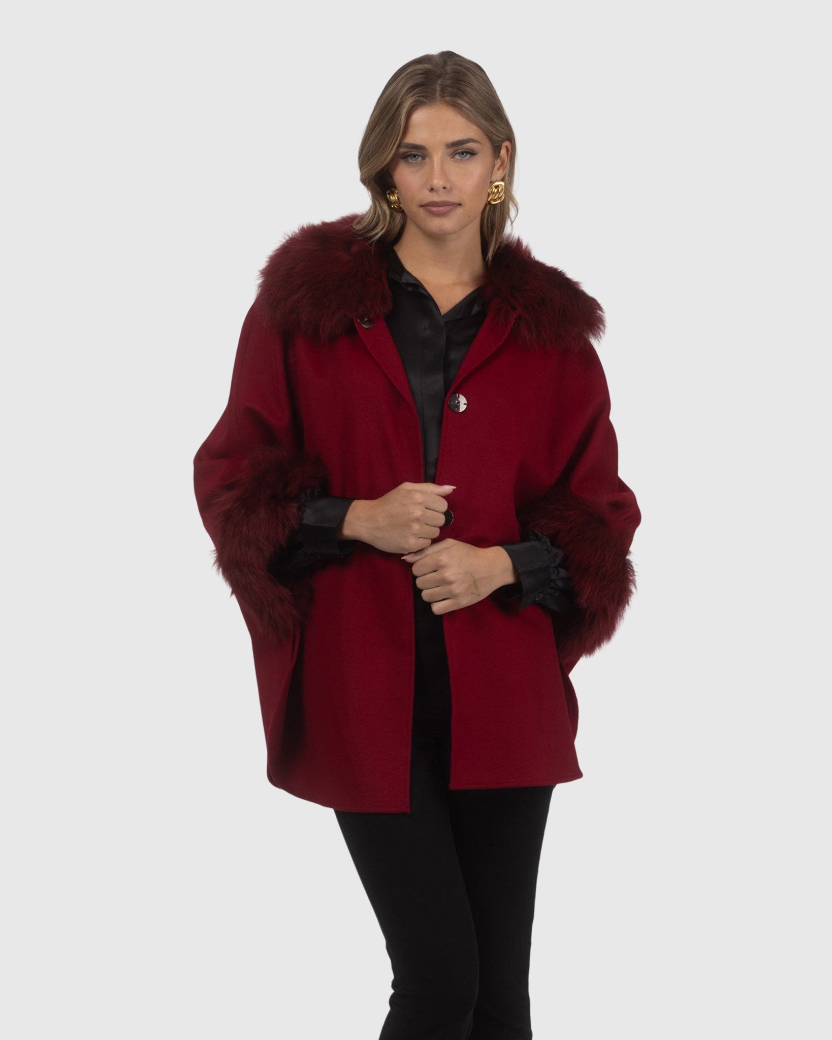 Select Wool Cape With Select Lamb Collar And Cuffs