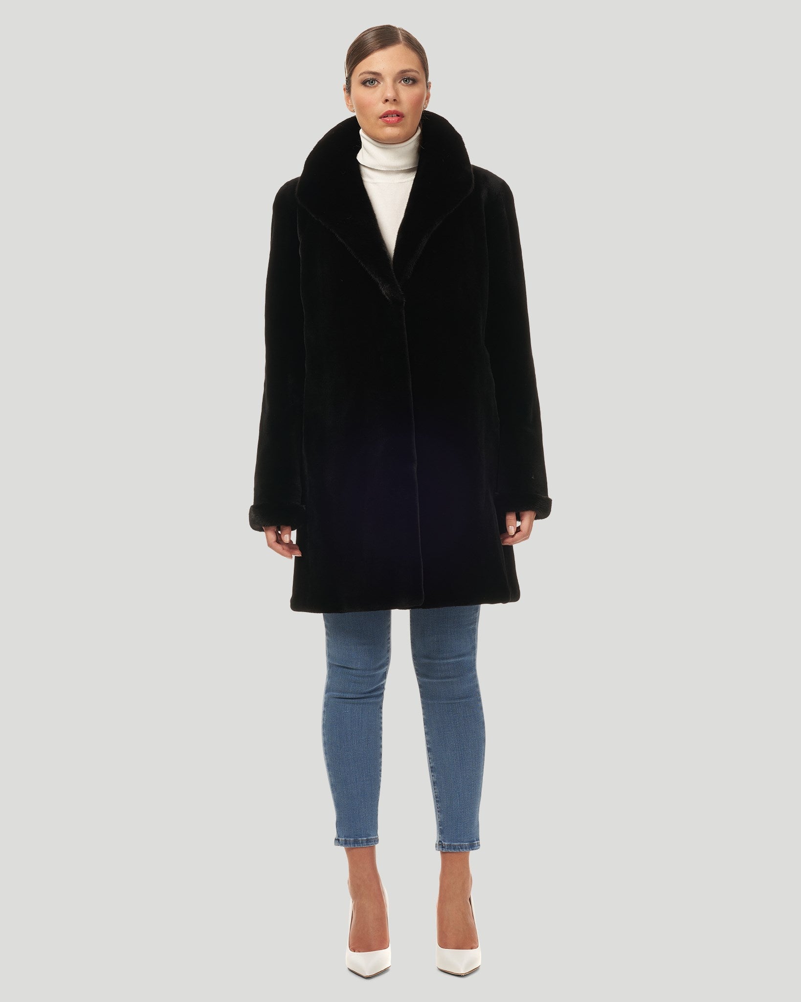 Sheared Mink Reversible Short Coat