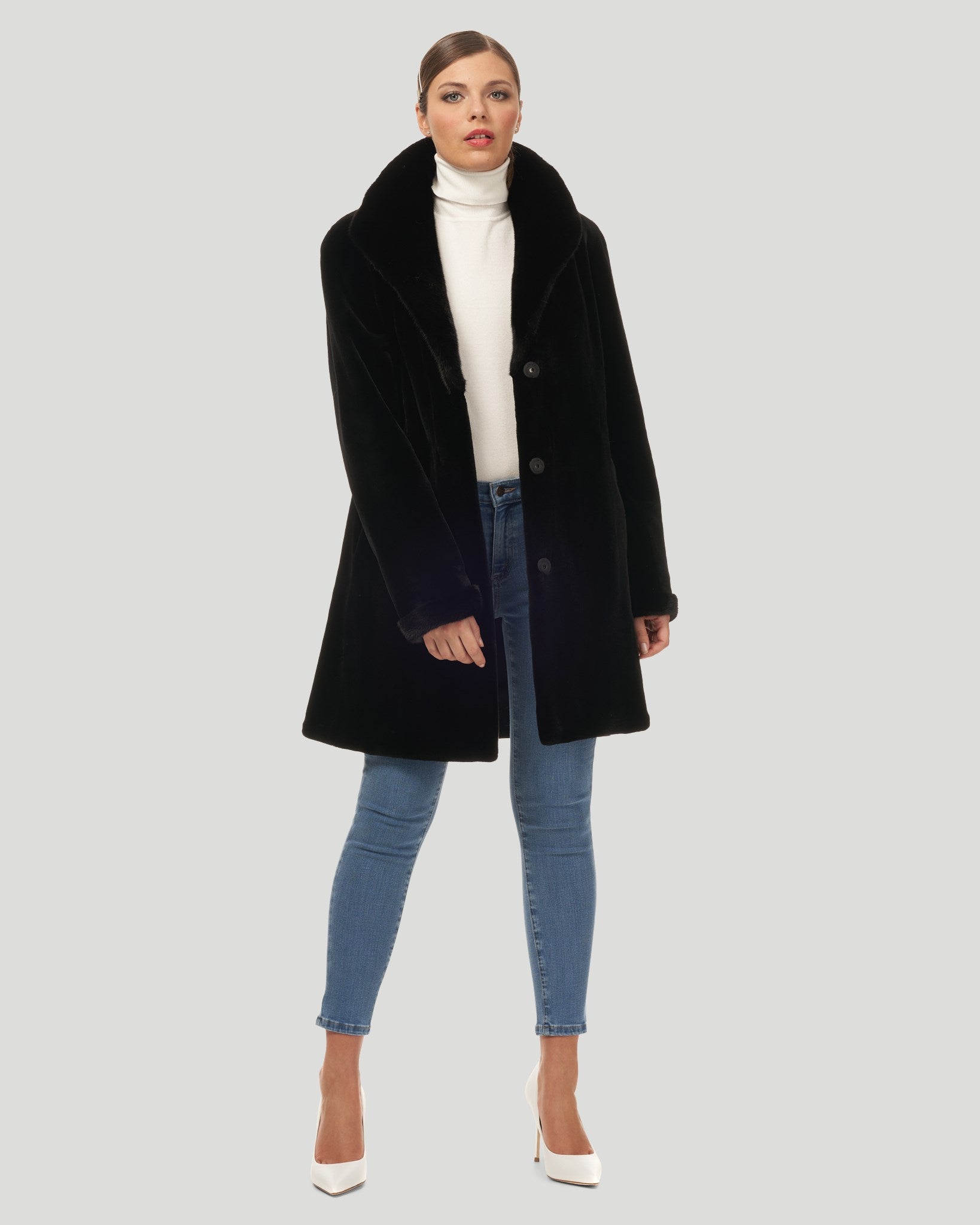 Sheared Mink Reversible Short Coat