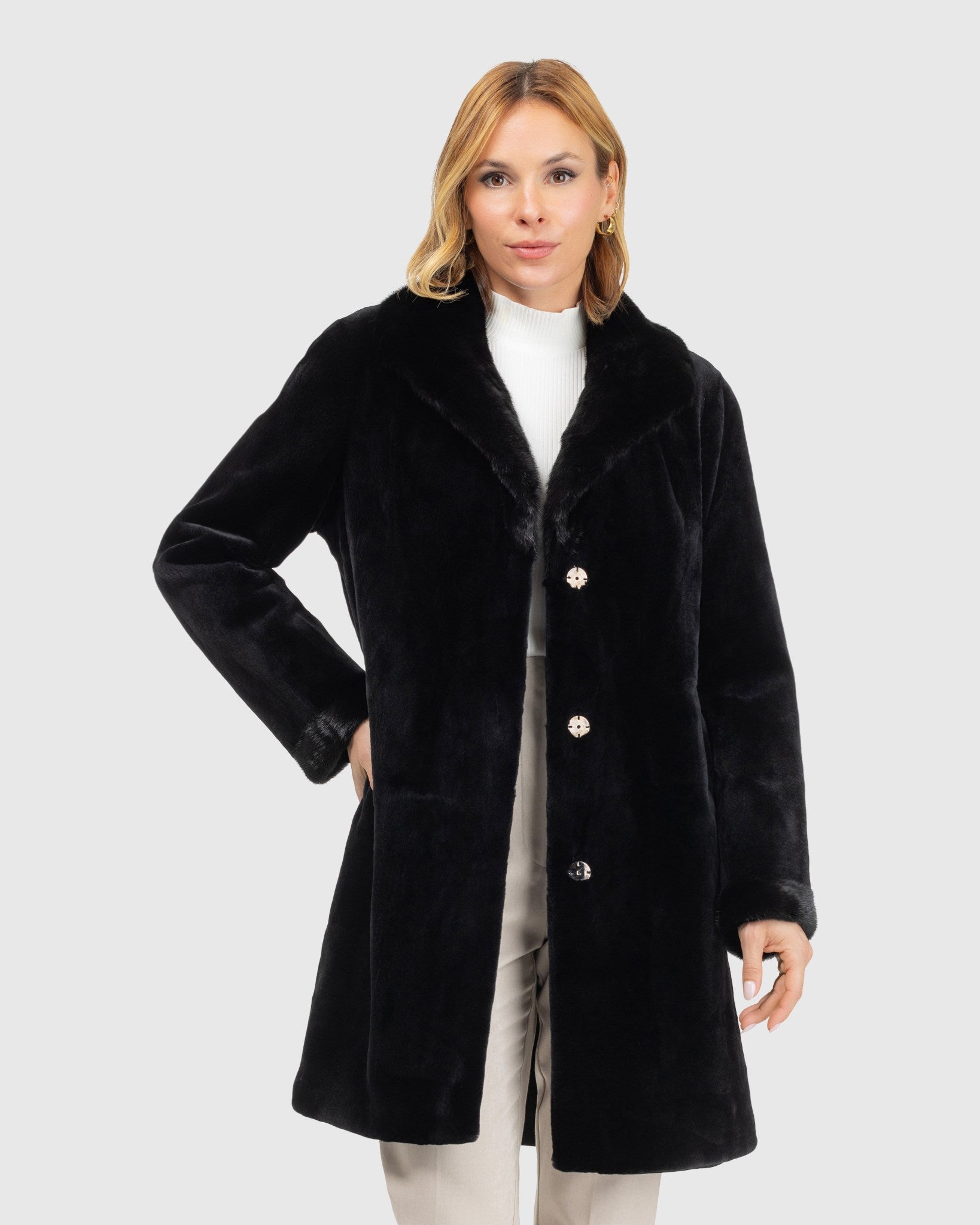 Sheared Mink Reversible Short Coat