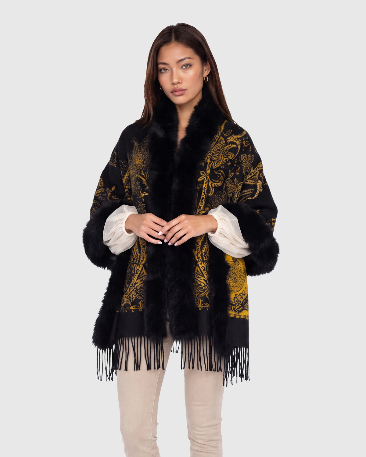 #Color_BLACK GOLD PAISLEY