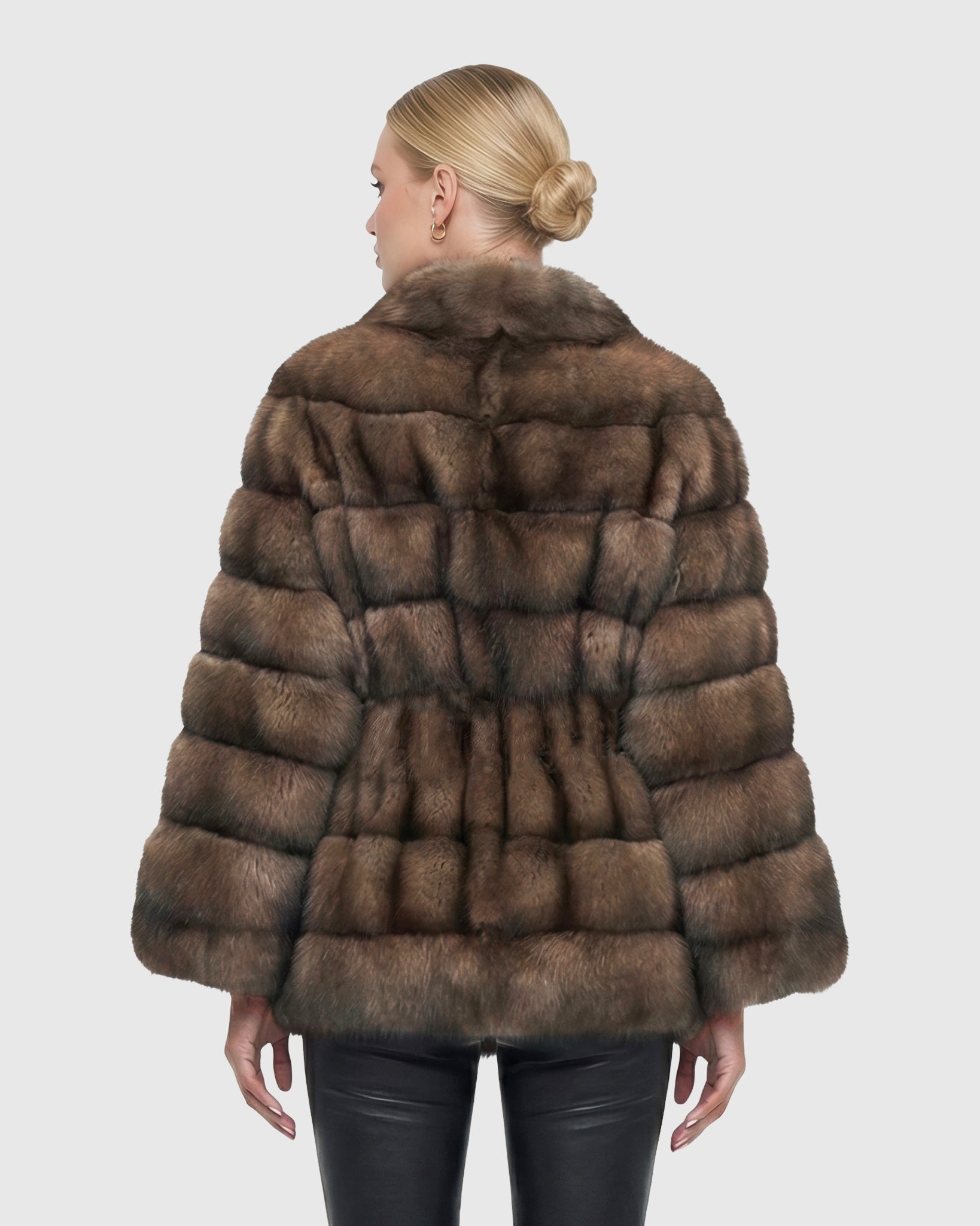Russian Sable Jacket With Leather Belt