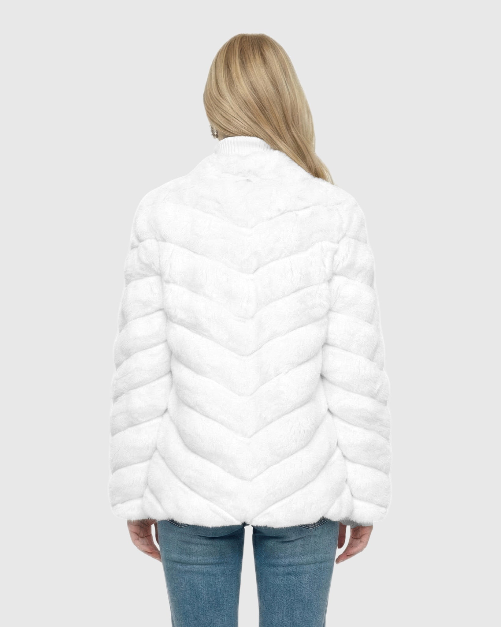 CHEVRON CHINCHILLA JACKET
