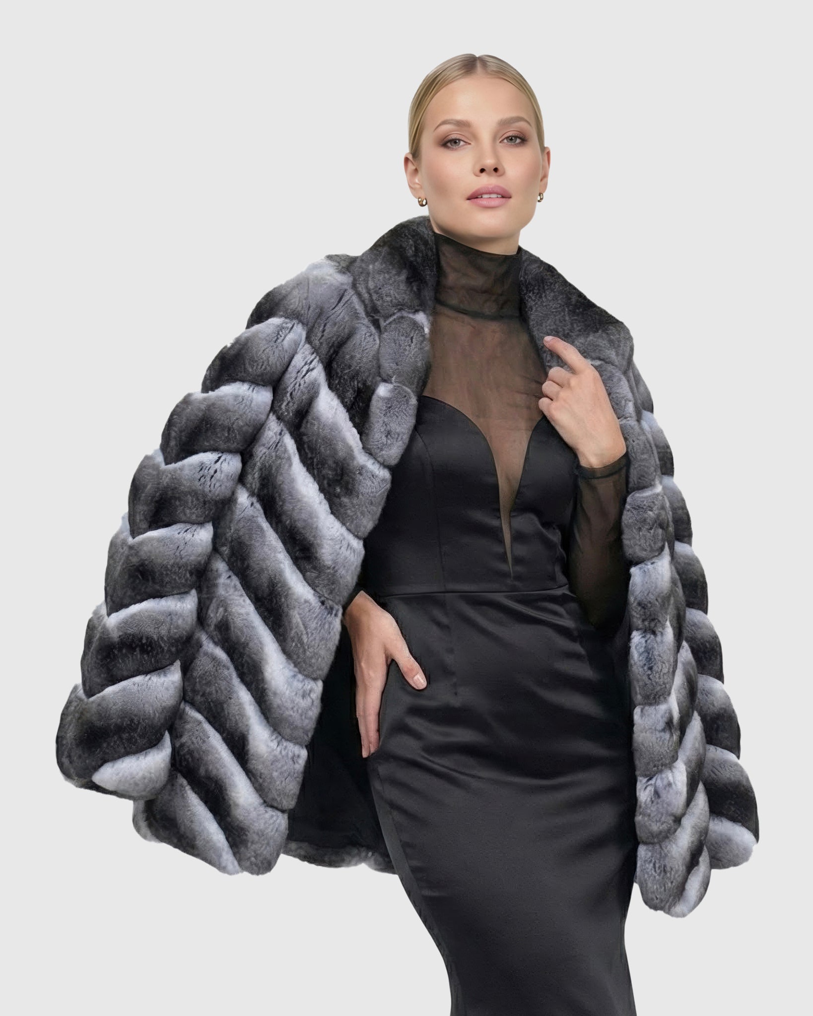 Chevron Chinchilla Jacket
