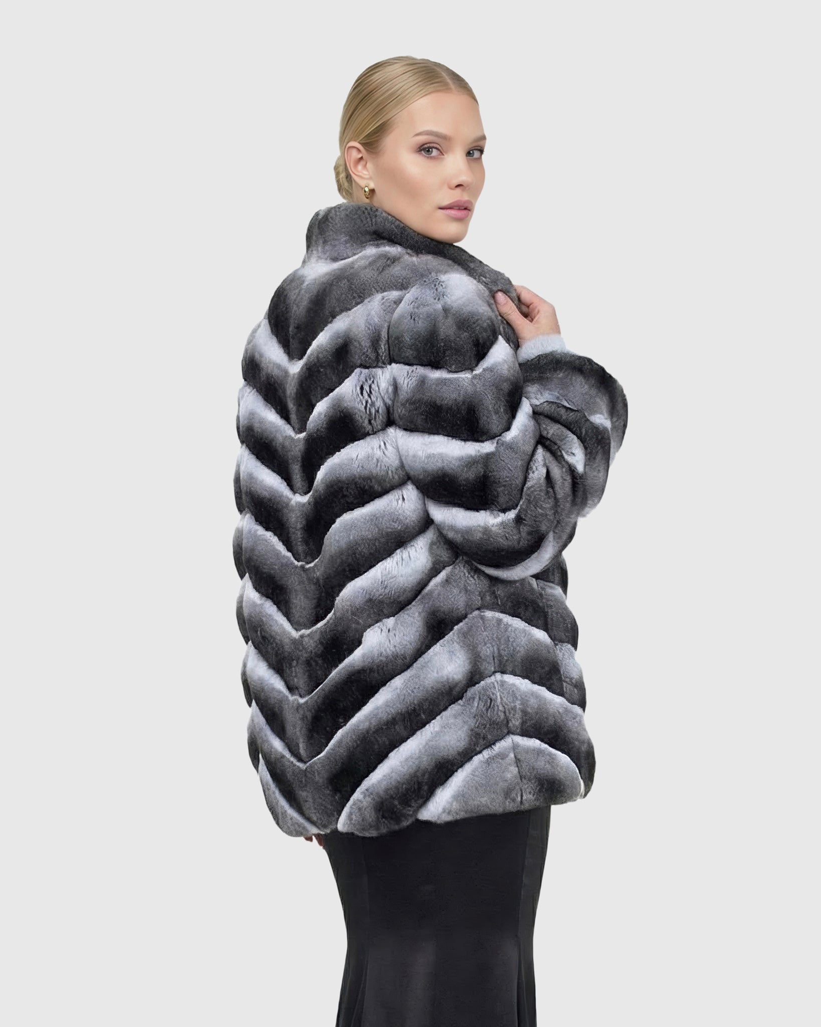 Chevron Chinchilla Jacket