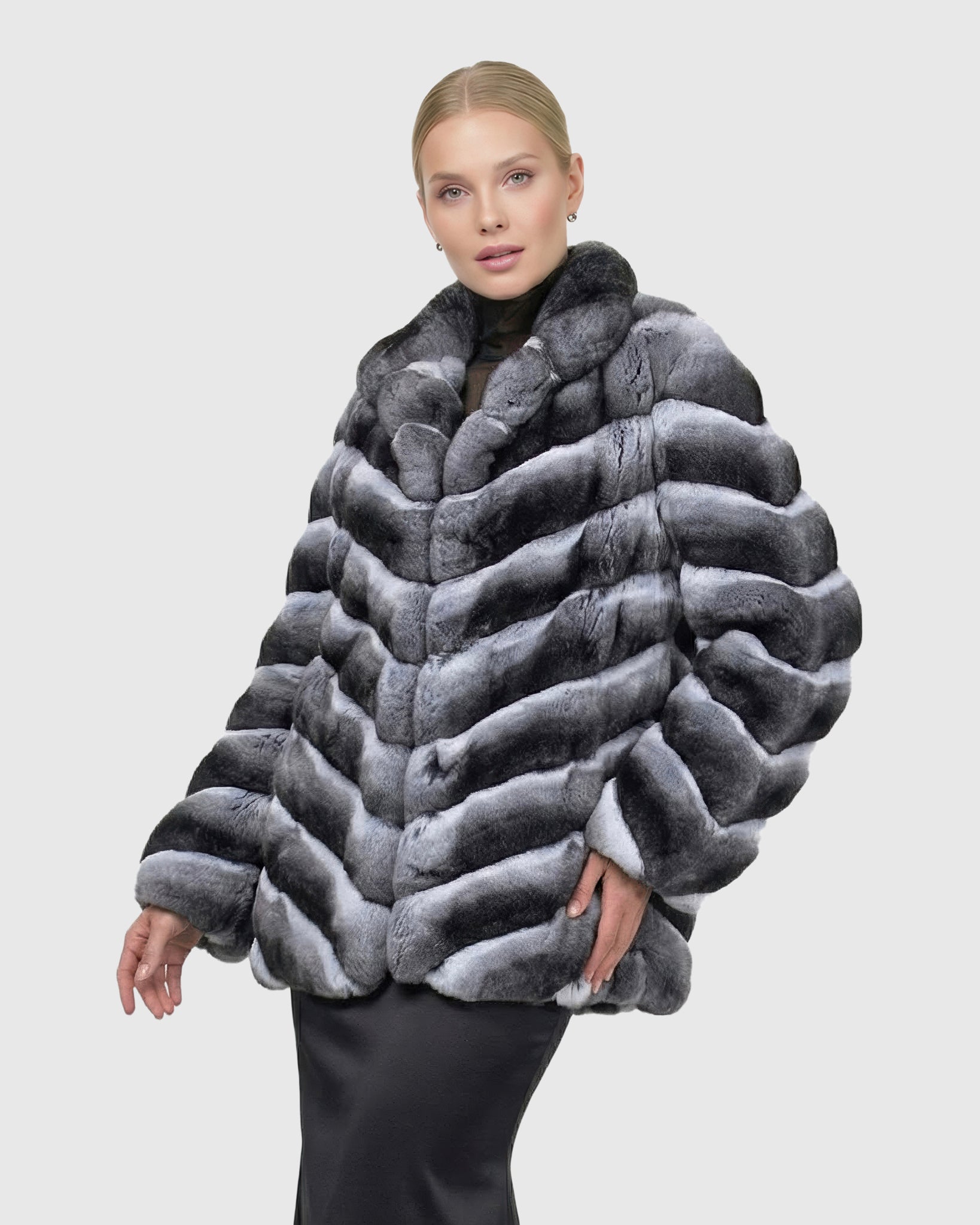 Chevron Chinchilla Jacket