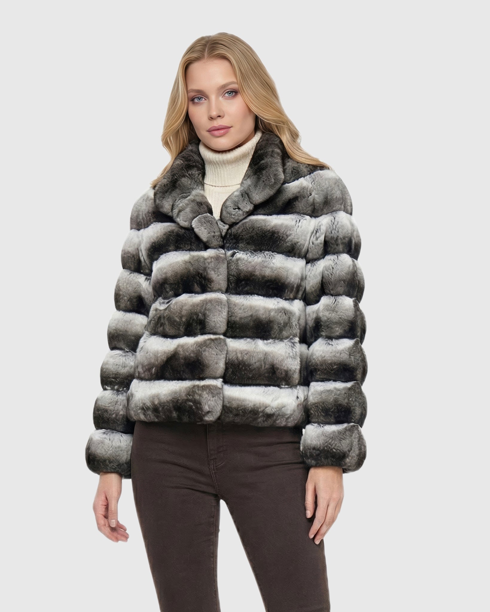 30's ANGELICA JACKET CO. Women's Plus Size Angelica Faux Fur Slate