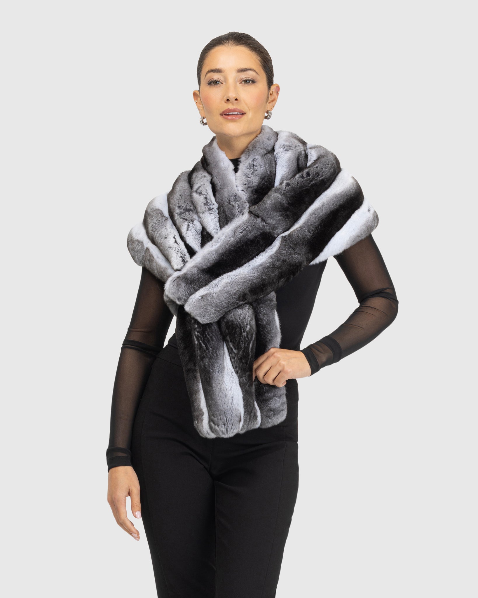 Chinchilla Fur Stole | Luxury Chinchilla Fur Wrap | Gorski