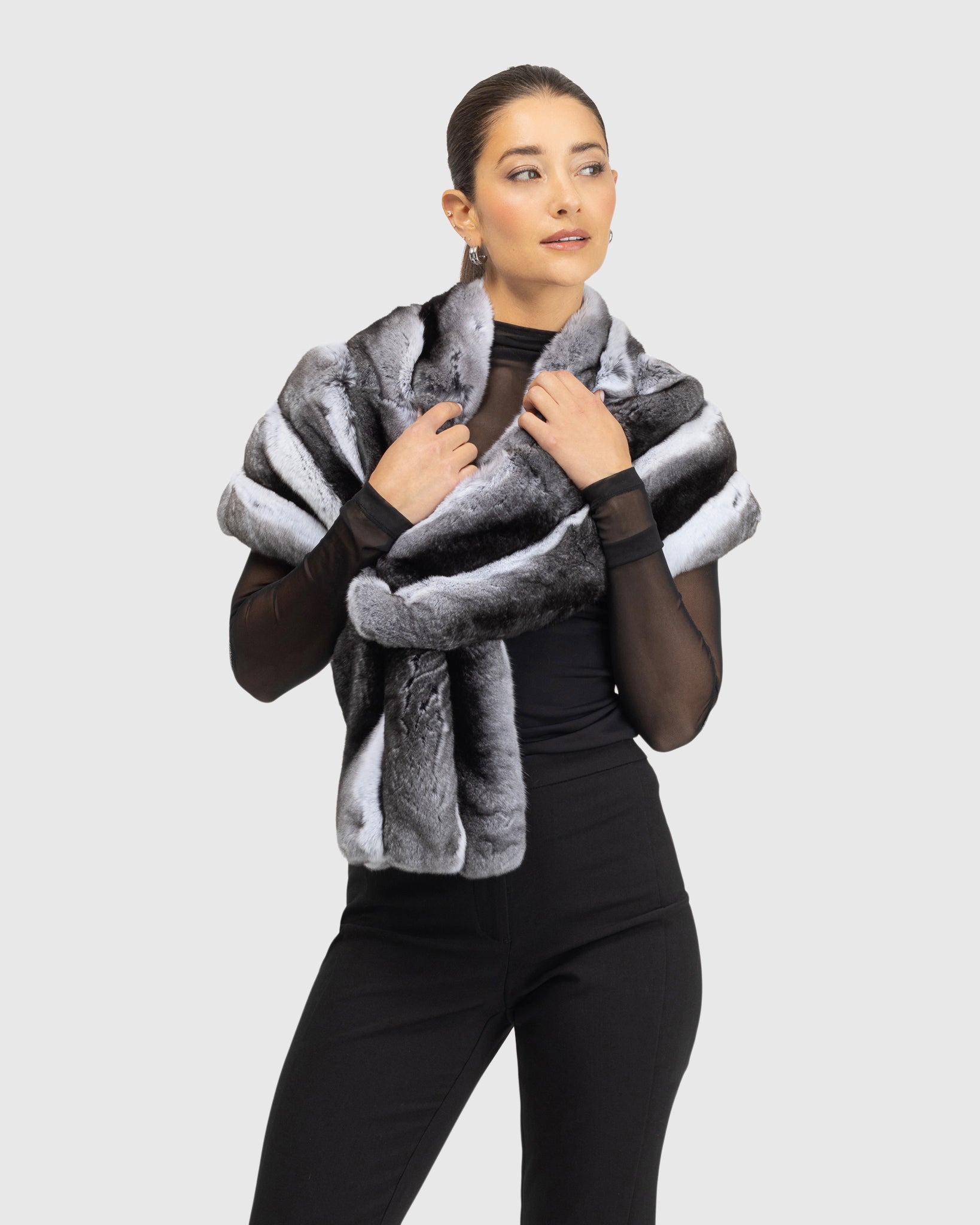 Chinchilla Fur Stole | Luxury Chinchilla Fur Wrap | Chinchilla
