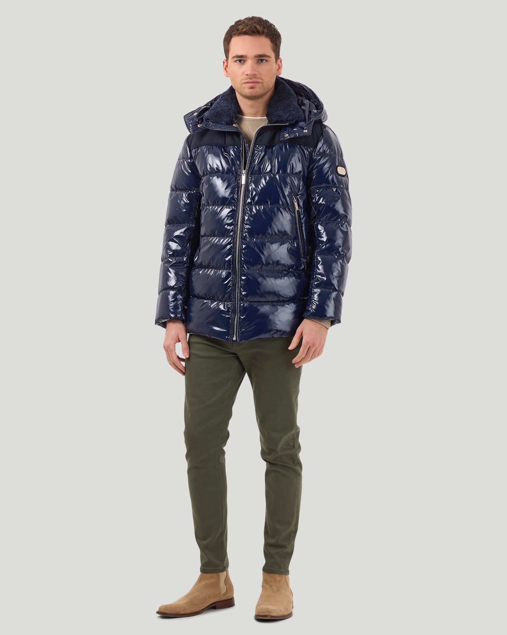 Men's Après-Ski Parka with Detachable Select Shearling Lamb Collar