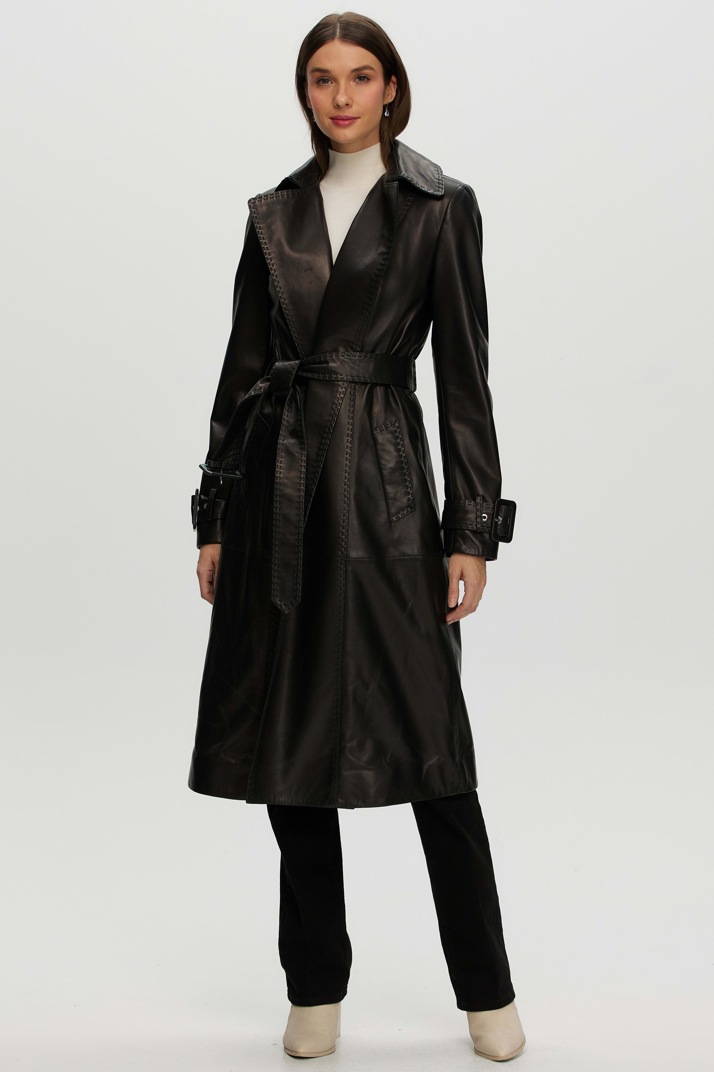 Leather Belted Trenchcoat