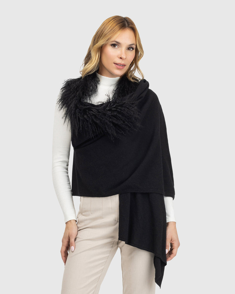 Select Cashmere And Merino Wool Blend Vest With Select Mongolian Lamb Trim