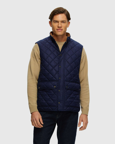 Men's Vest Crafted From Loro Piana Cashmere and Wool with Suede Trim