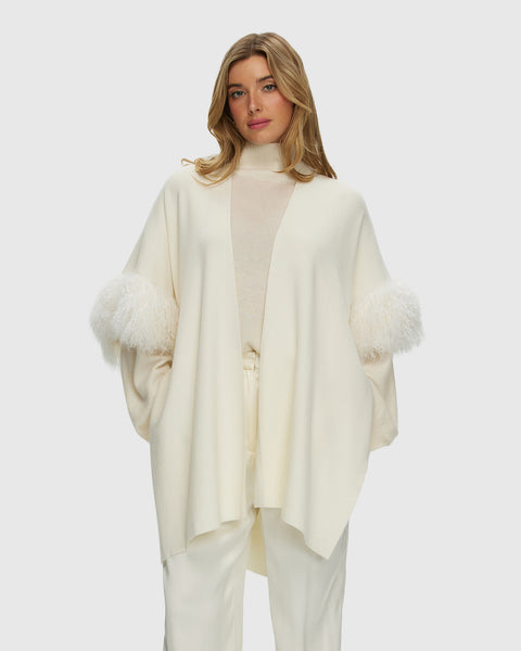 Knit Vest With Select Mongolian Shearling Lamb Trim (tg)