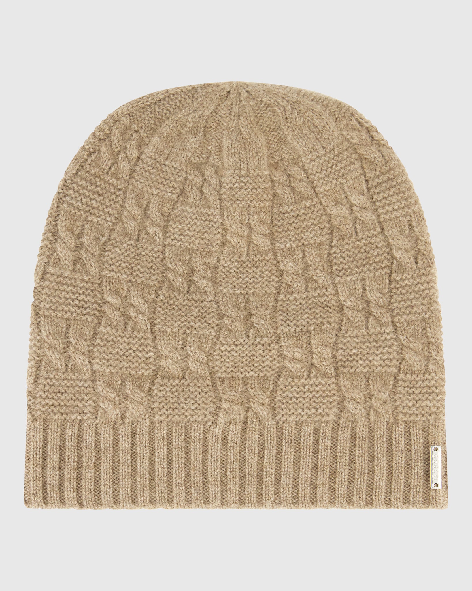 SELECT CASHMERE CABLE KNIT BEANIE HAT