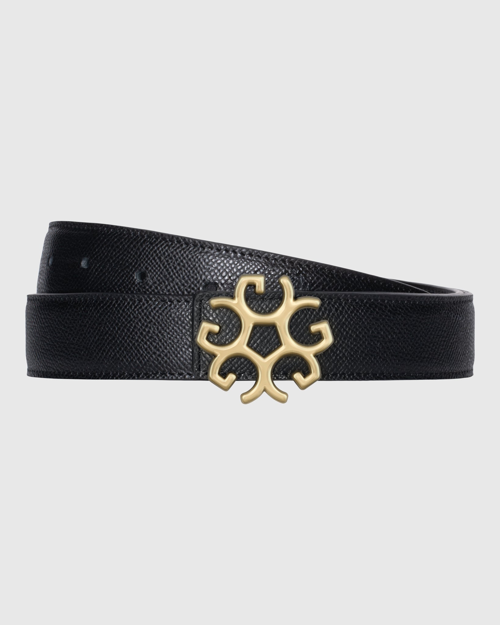 LEATHER BELT, INSIGNIA BUCKLE