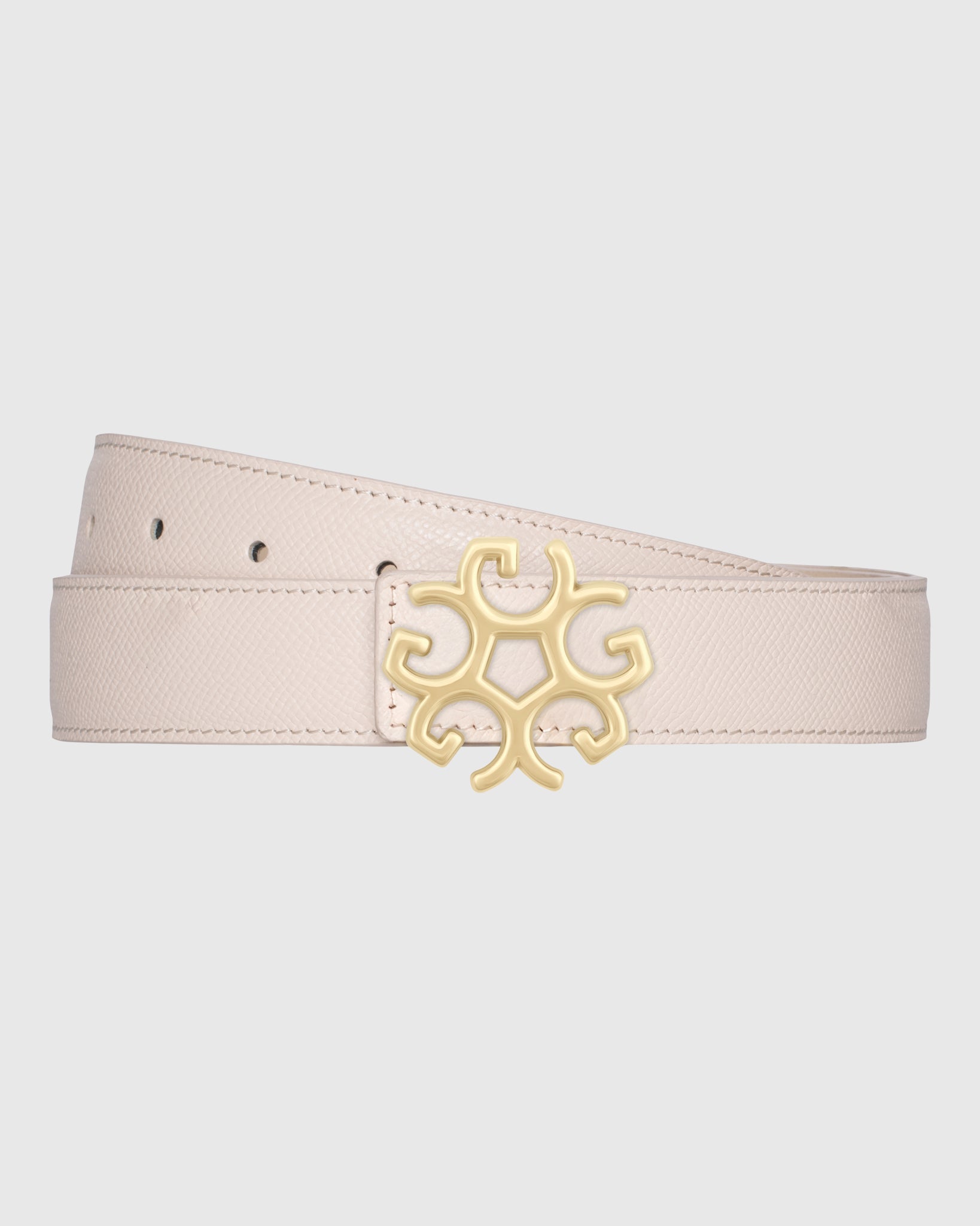 LEATHER BELT, INSIGNIA BUCKLE