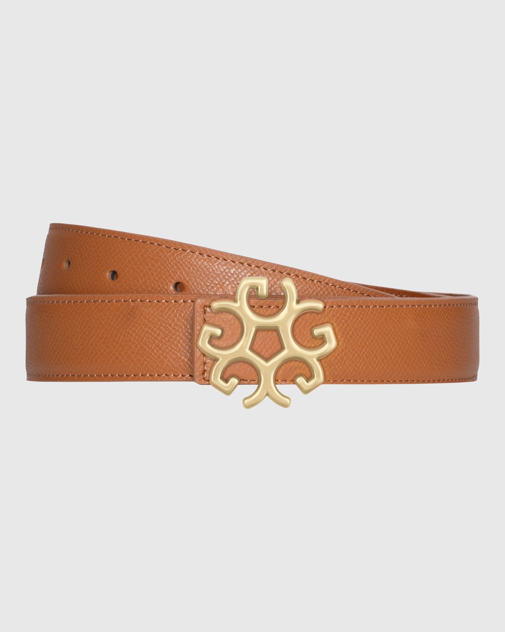 LEATHER BELT, INSIGNIA BUCKLE