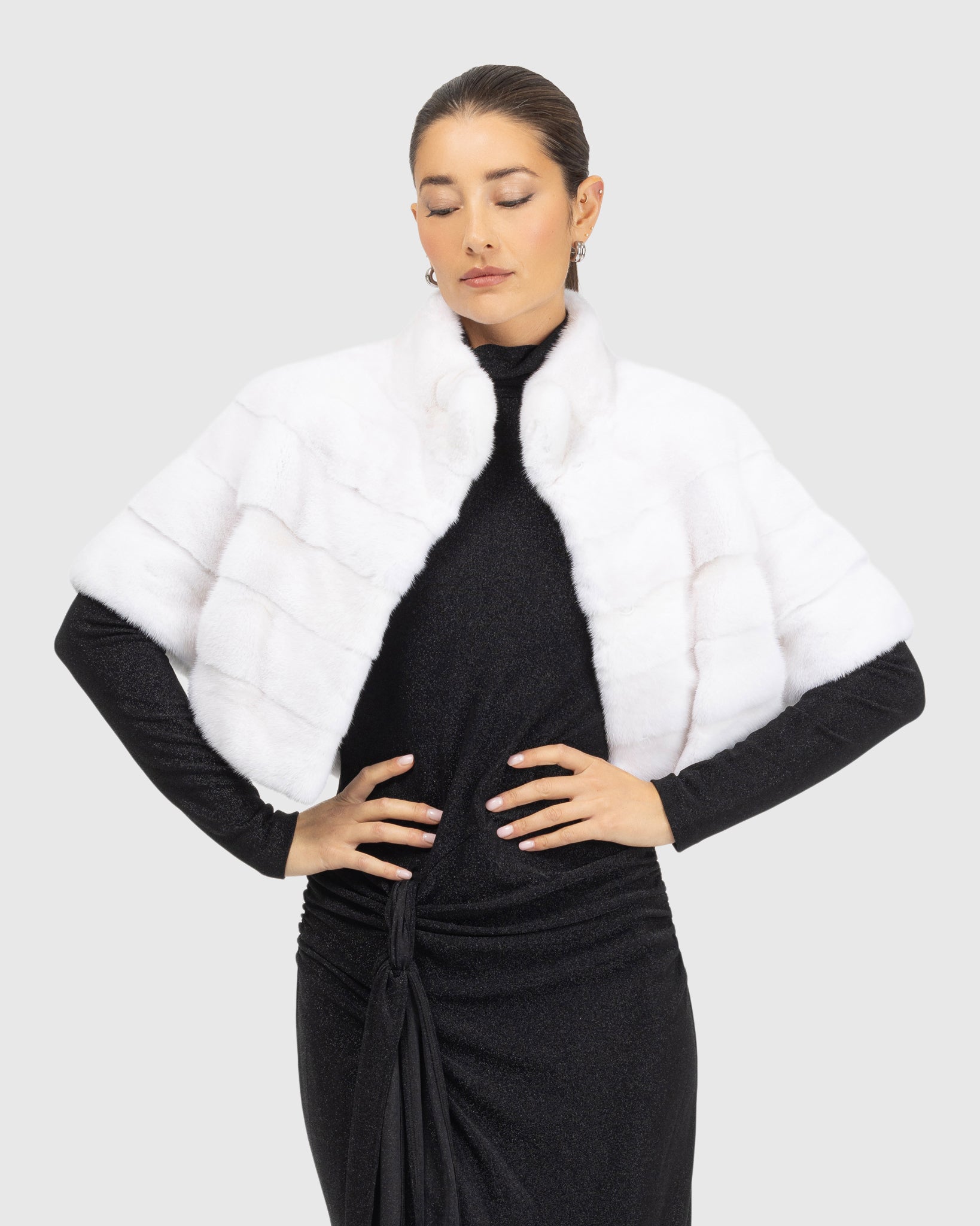 Mink Bolero with Cropped Sleeves