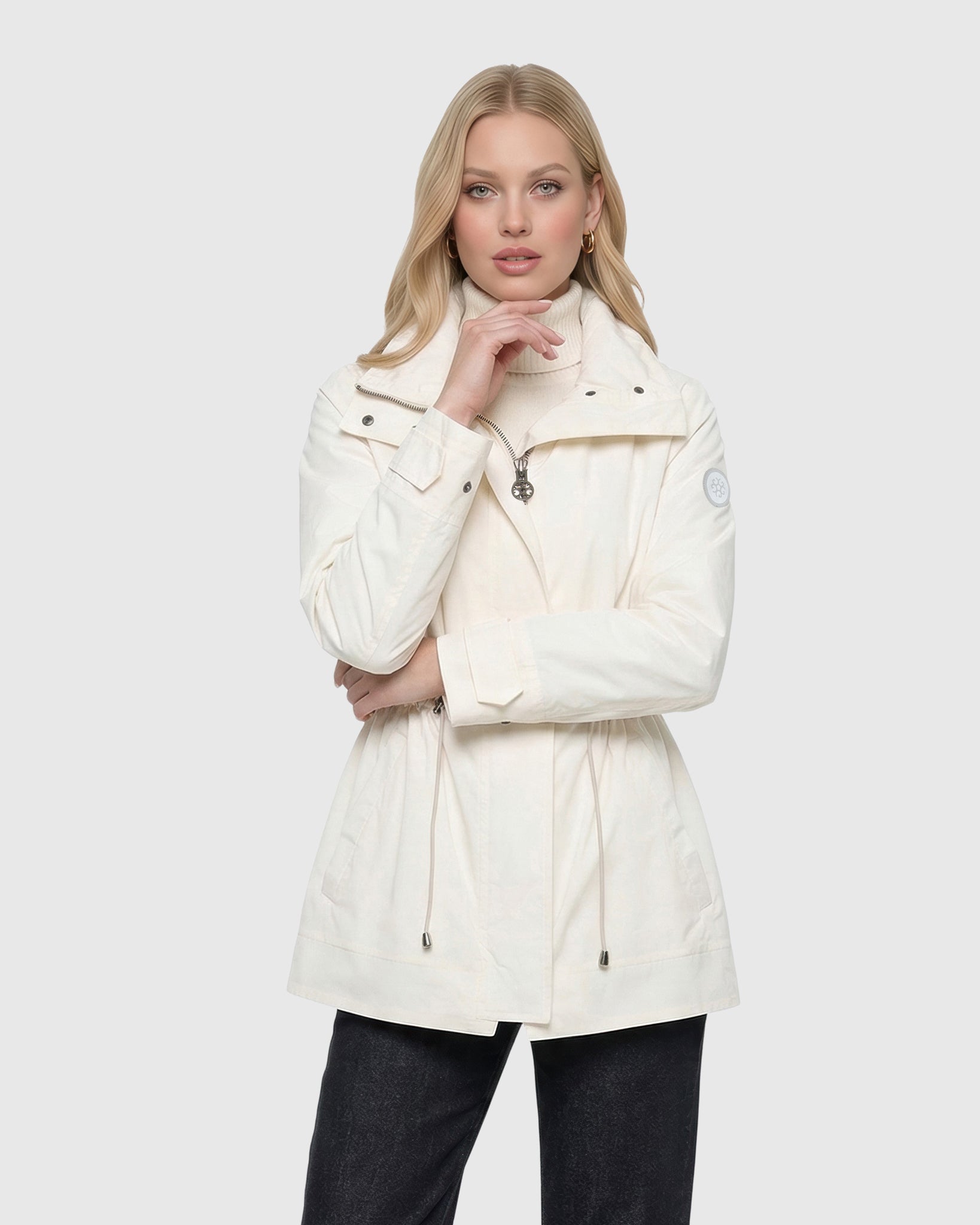 専用です　argue juscom jacket（ホワイト） LIGHTWEIGHT JACKET WITH CONCEALED HOOD