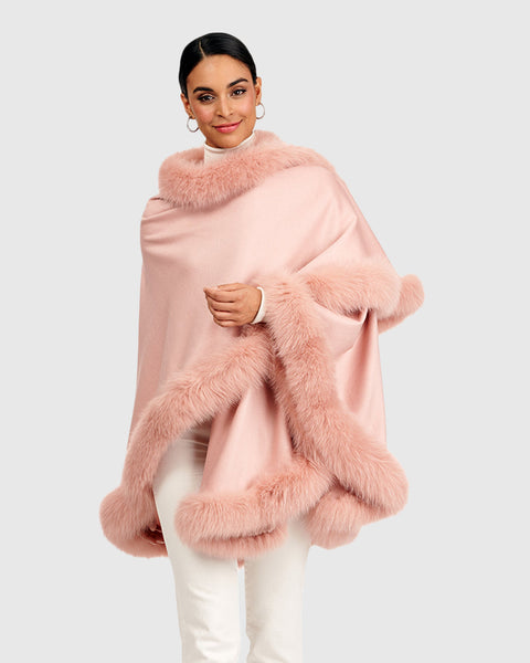 Cashmere Cape with Fox Trim