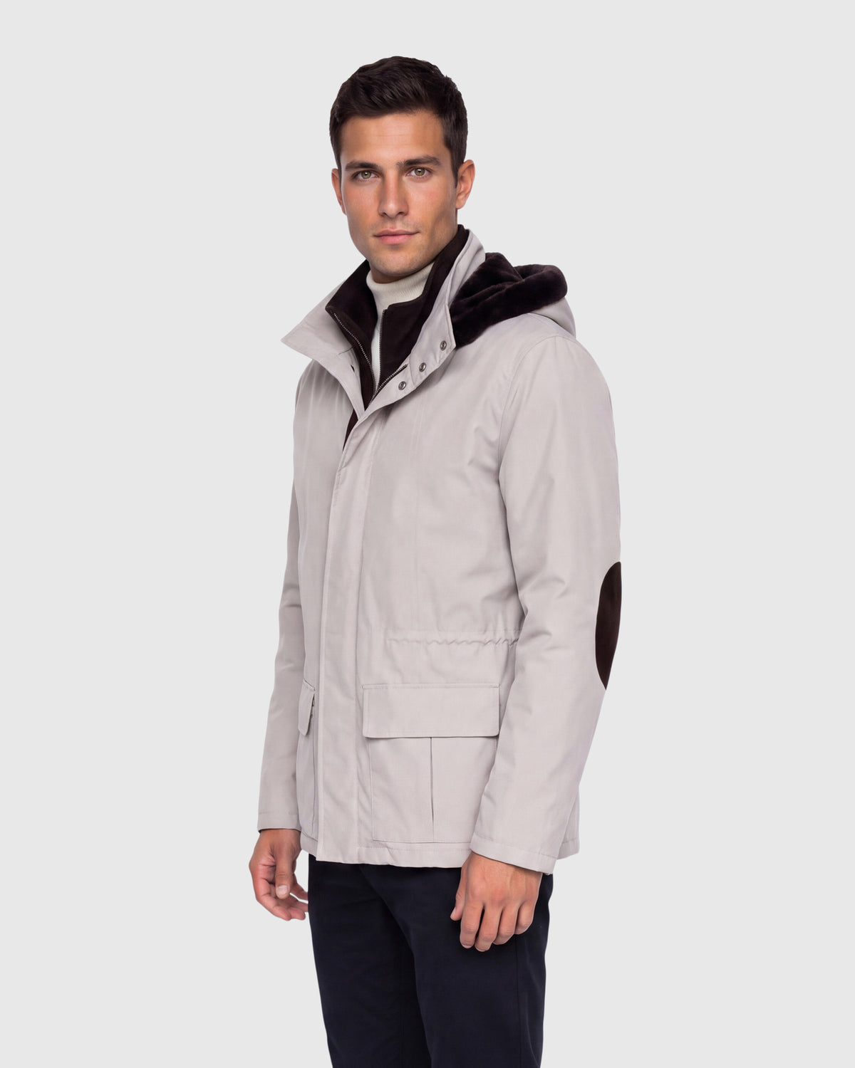MEN'S WATER REPELLENT PARKA WITH SELECT SHEARLING LAMB TRIM