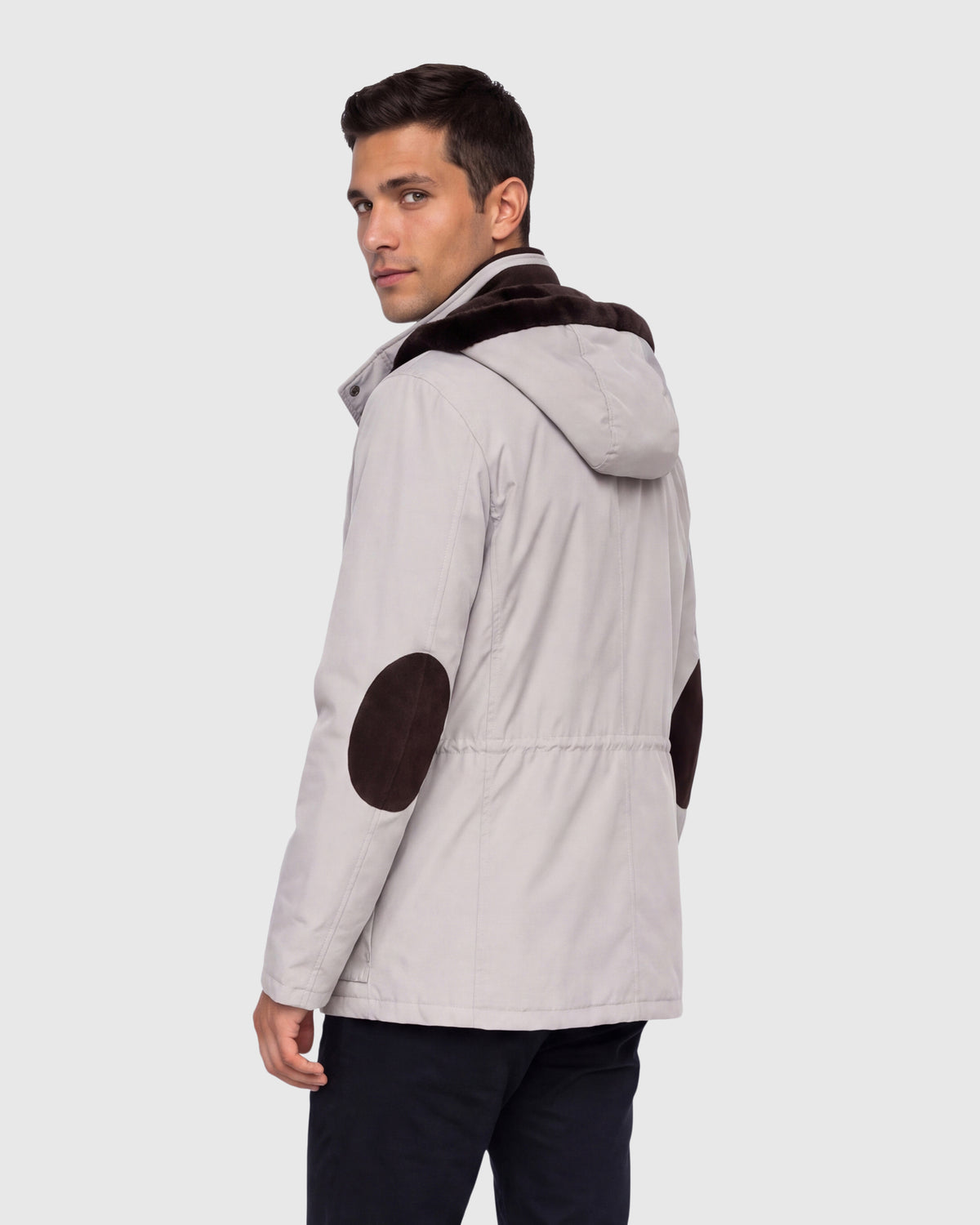 MEN'S WATER REPELLENT PARKA WITH SELECT SHEARLING LAMB TRIM