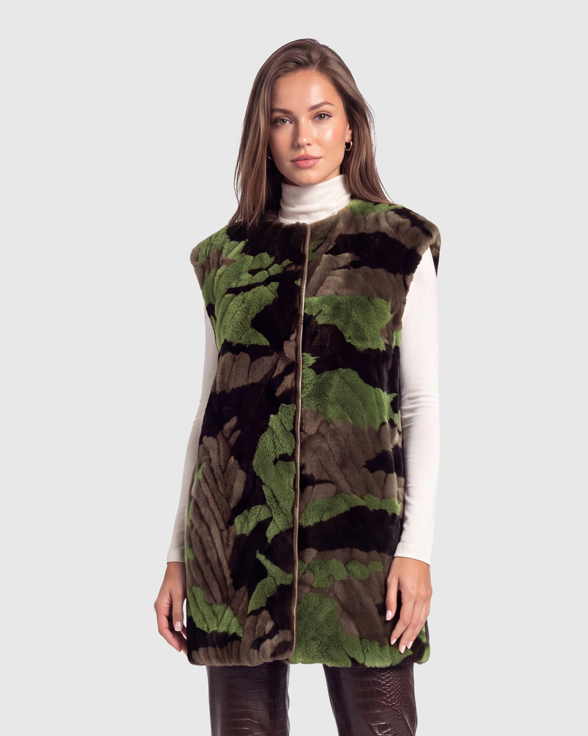 Reversible mink sections vest