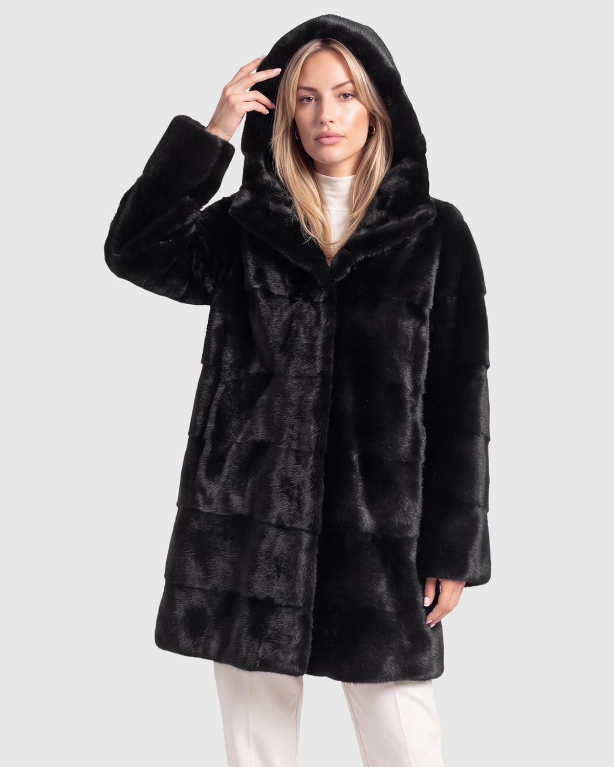 MINK JACKET, HOOD