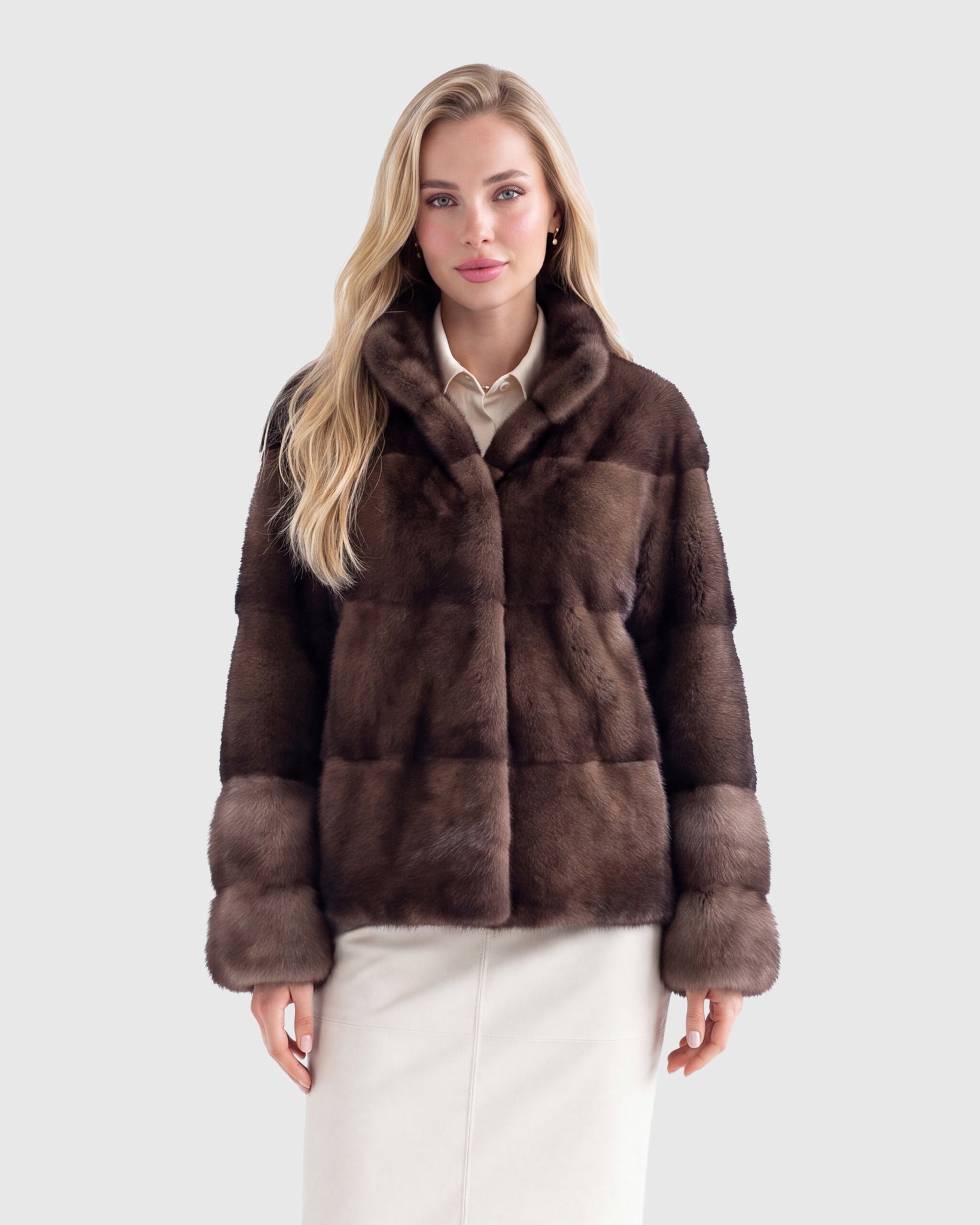 MINK JACKET WITH STONE MARTEN CUFFS