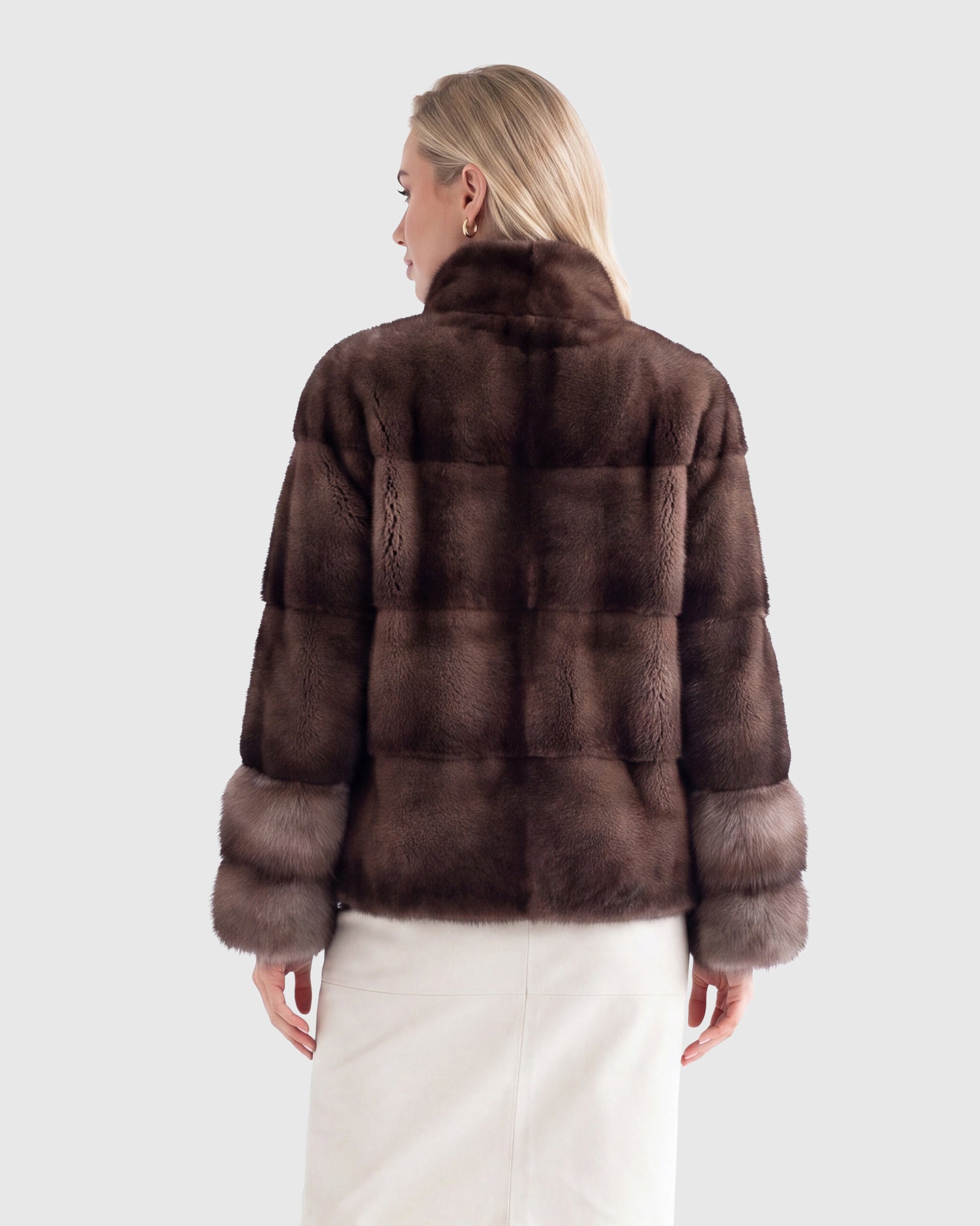 MINK JACKET WITH STONE MARTEN CUFFS