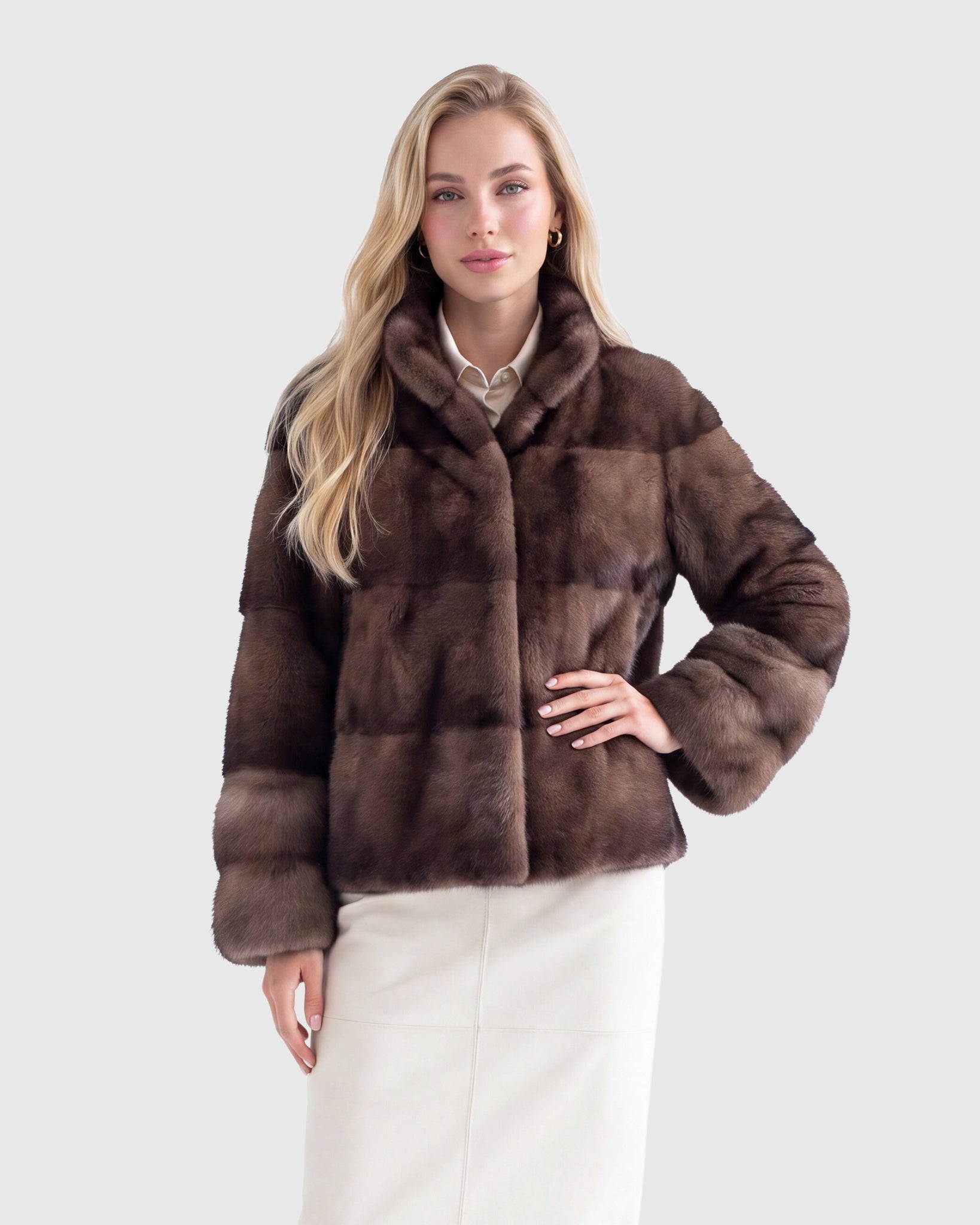 MINK JACKET WITH STONE MARTEN CUFFS