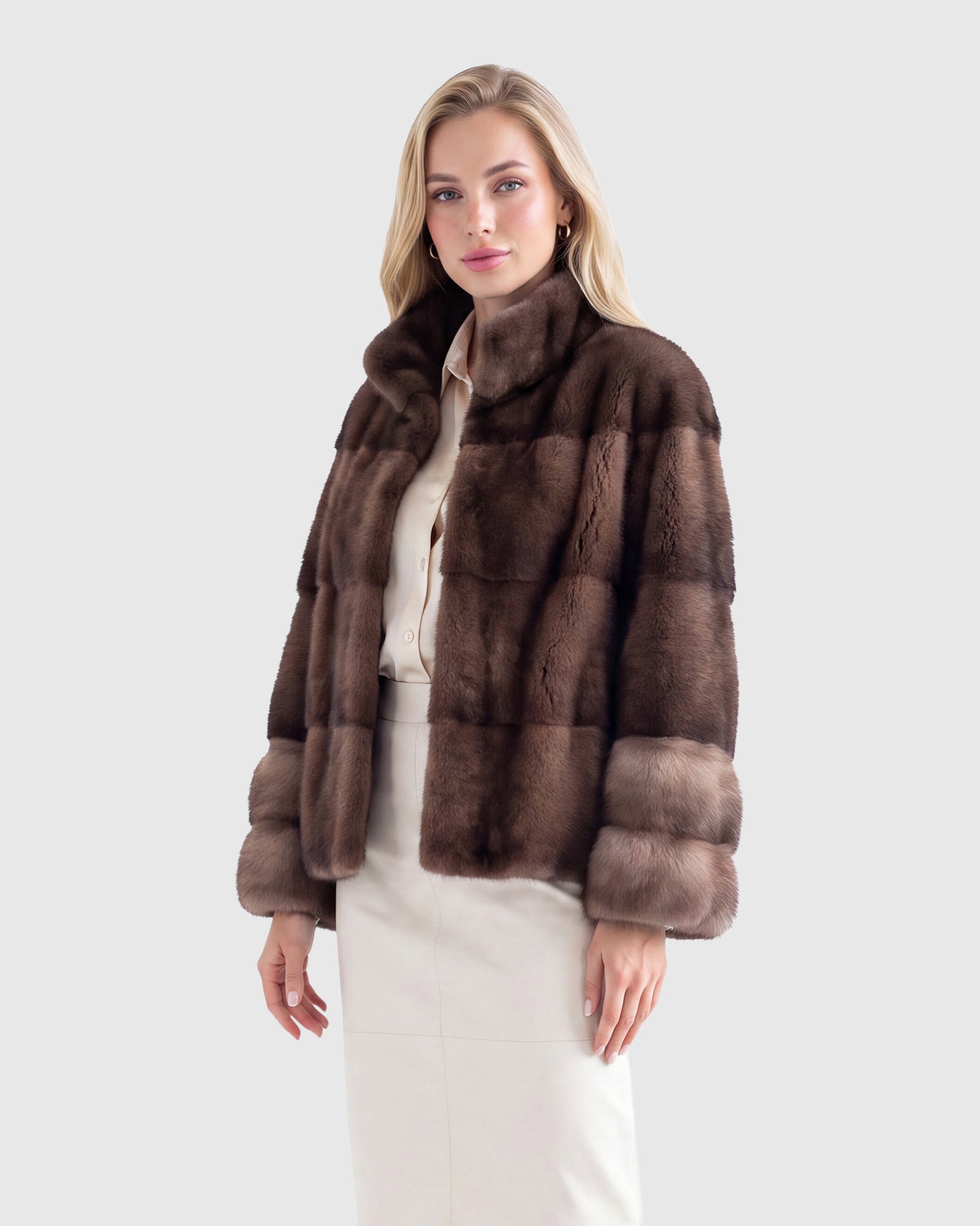 MINK JACKET WITH STONE MARTEN CUFFS