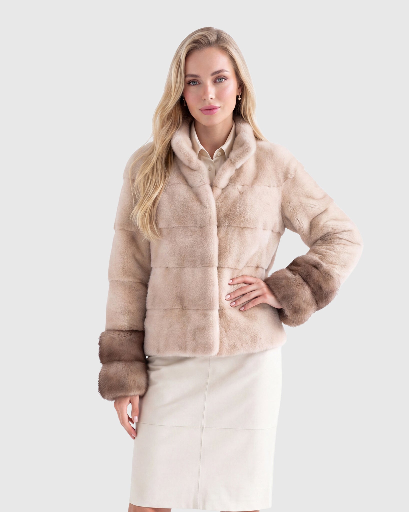 MINK JACKET WITH STONE MARTEN CUFFS
