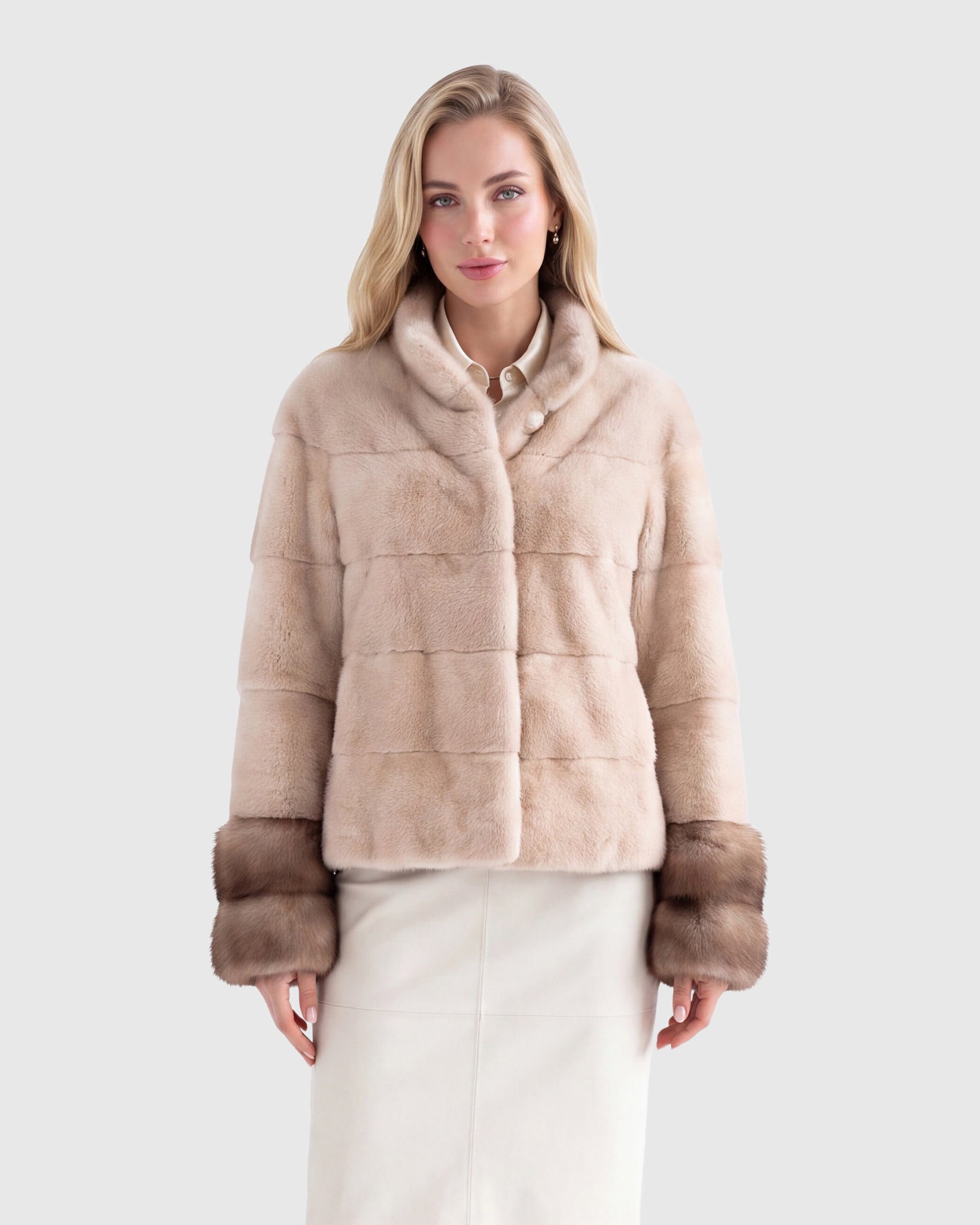 MINK JACKET WITH STONE MARTEN CUFFS
