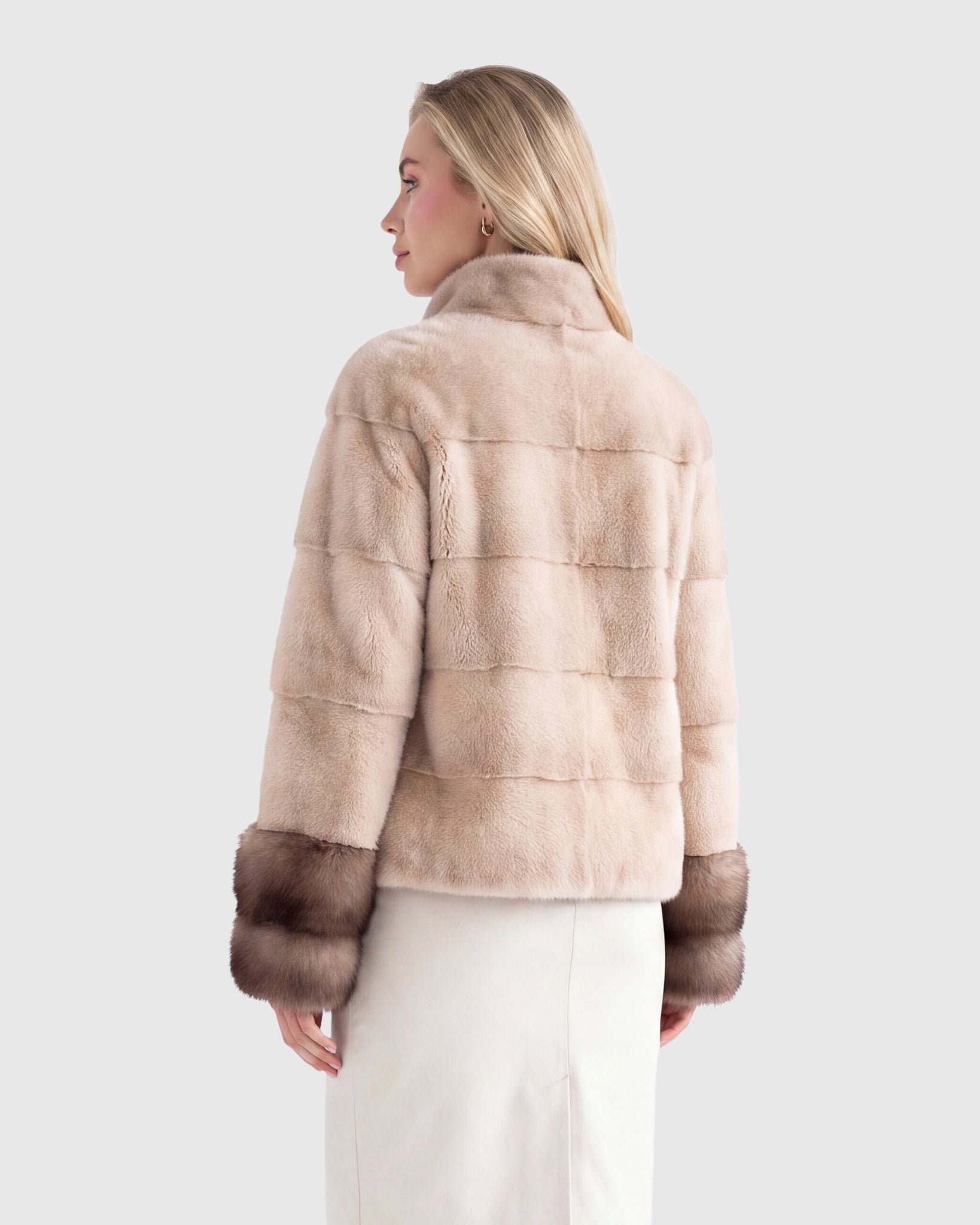 MINK JACKET WITH STONE MARTEN CUFFS