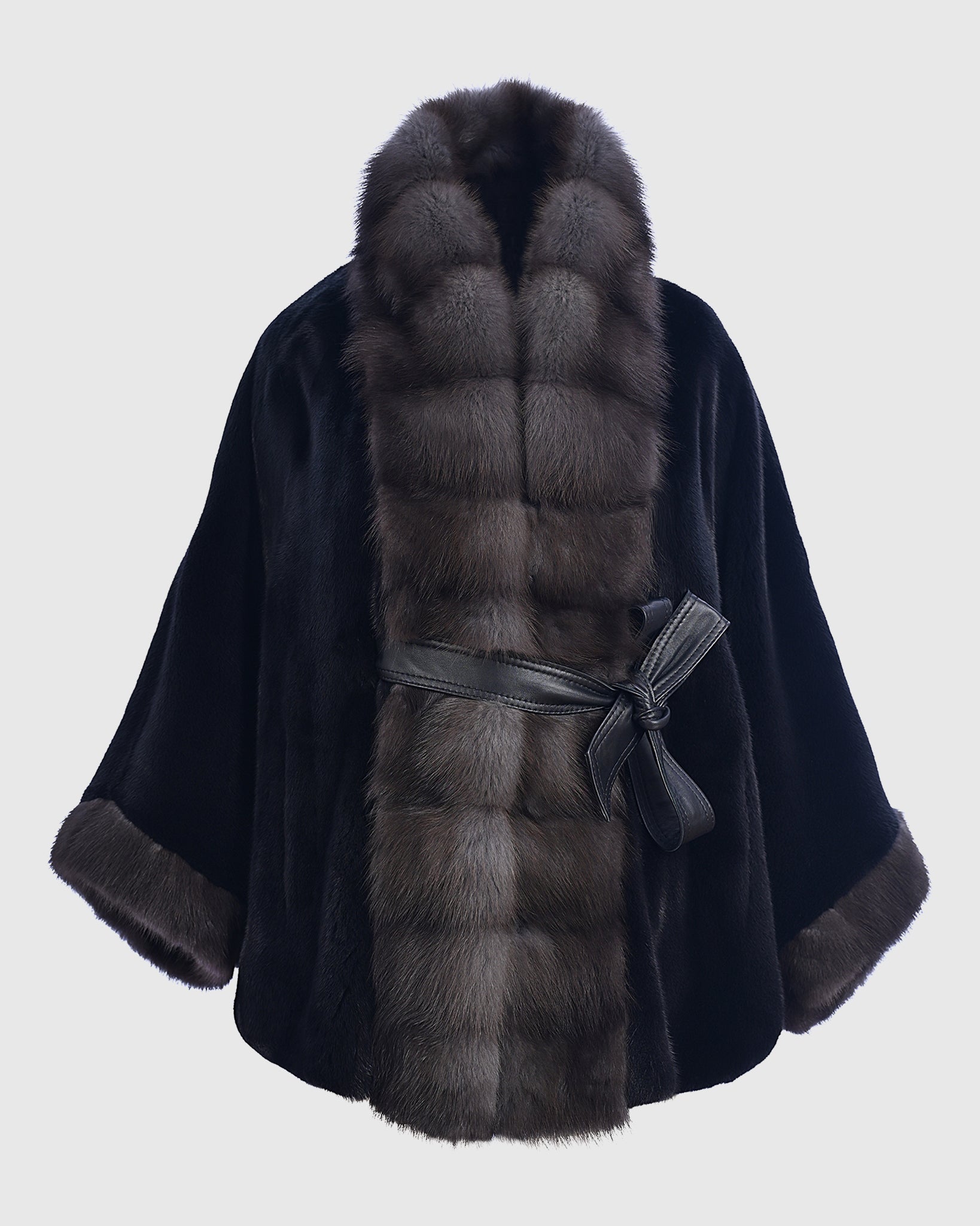 MINK JACKET WITH STONE MARTEN TUXEDO COLLAR & CUFFS