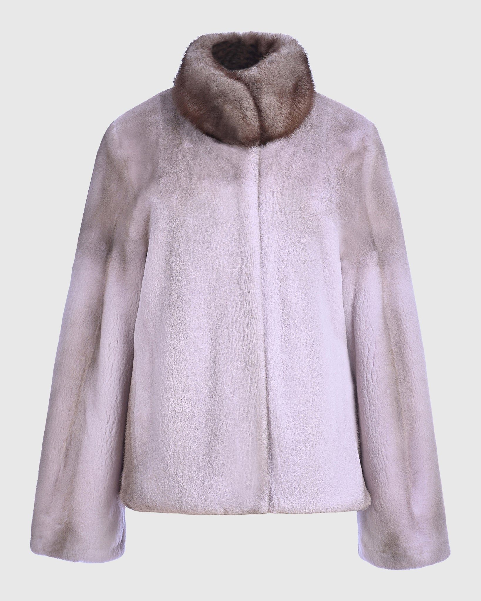 SEMI SHEARED MINK JACKET WITH STONE MARTEN COLLAR
