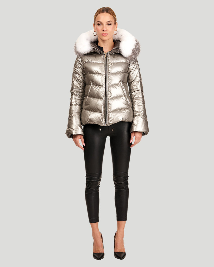 2-In-1 Reversible Après-Ski Jacket W/ Fox