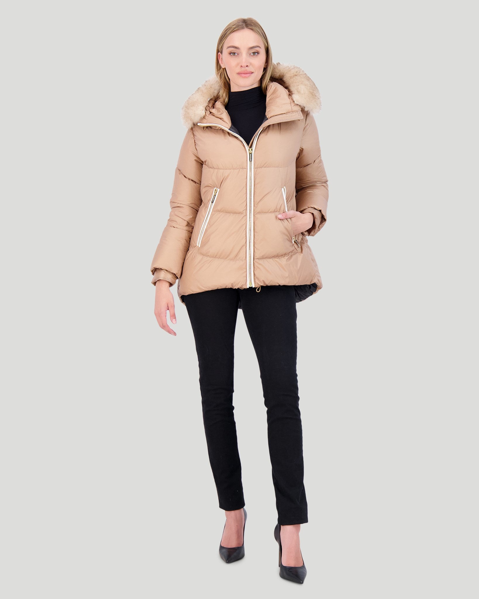 Après-Ski Jacket with Detachable Toscana Shearling Lamb Hood Trim