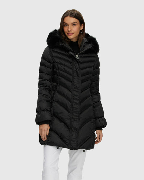 Lumignon tweed fur snow jacket【ダークグレー】 Lumignon original tweed fur snow jacket