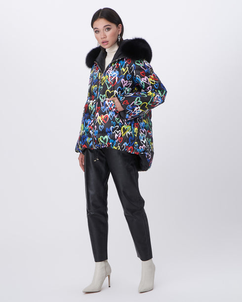 Après-Ski Reversible Jacket With Detachable Fox Hood Trim