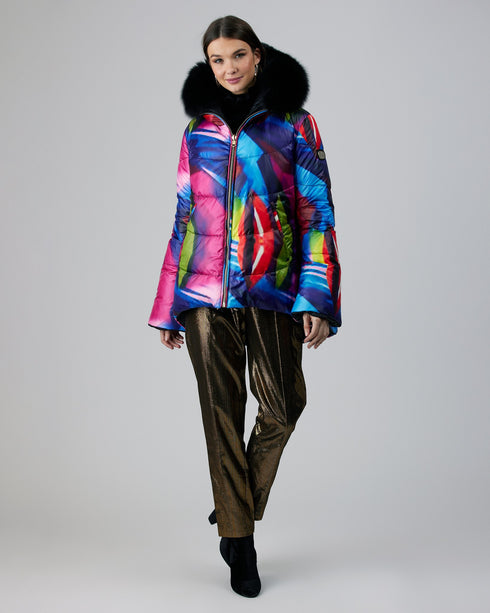 Après-Ski Reversible Jacket With Detachable Fox Hood Trim