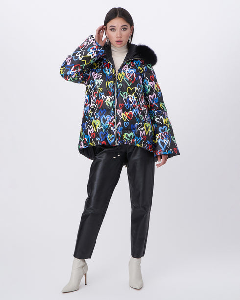 Après-Ski Reversible Jacket With Detachable Fox Hood Trim