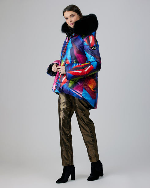 Après-Ski Reversible Jacket With Detachable Fox Hood Trim