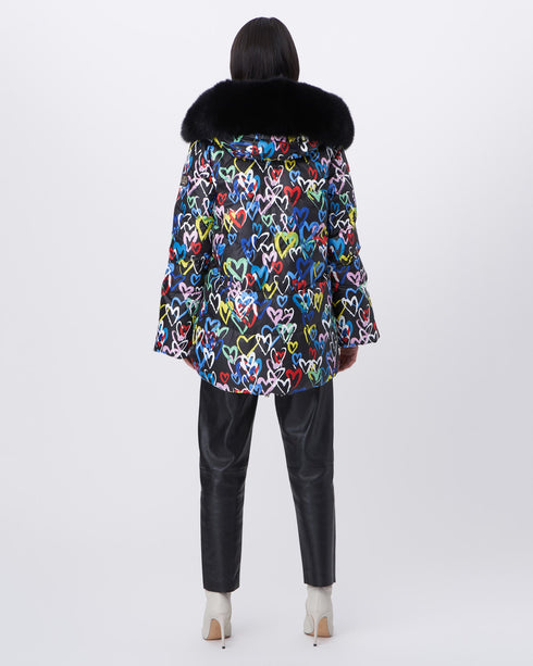 Après-Ski Reversible Jacket With Detachable Fox Hood Trim